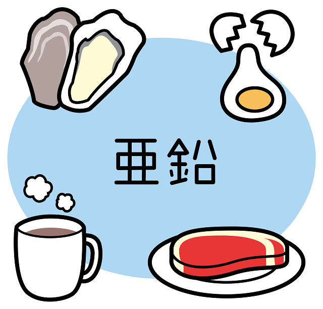 図：亜鉛を多く含む食品を示す図