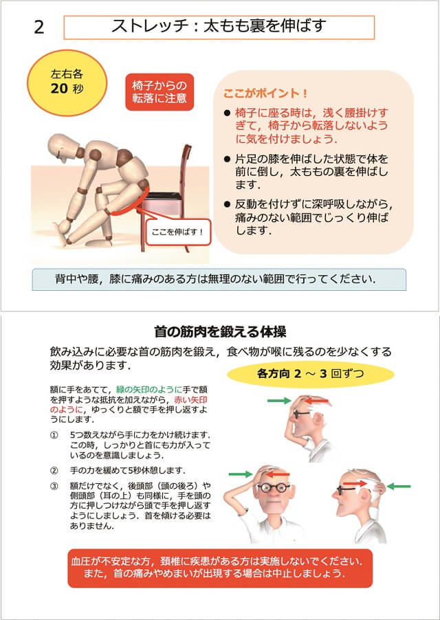 図2：NCGG-HEPOPの実際の運動の例を示すイラスト。